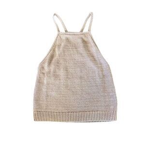 Kendall & Kylie Women's XS Mauve Knit Halter Tank Top Casual Spring